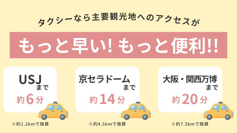 タクシーなら、観光地へのアクセスがもっと早い!もっと便利!!
